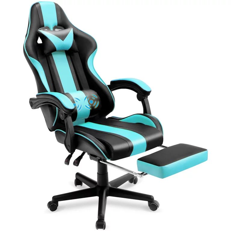 Ferghana Gaming Chair Office Chair, Ergonomic Gamer Game Chair with Footrest & Massage Lumbar Pil... | Walmart (US)