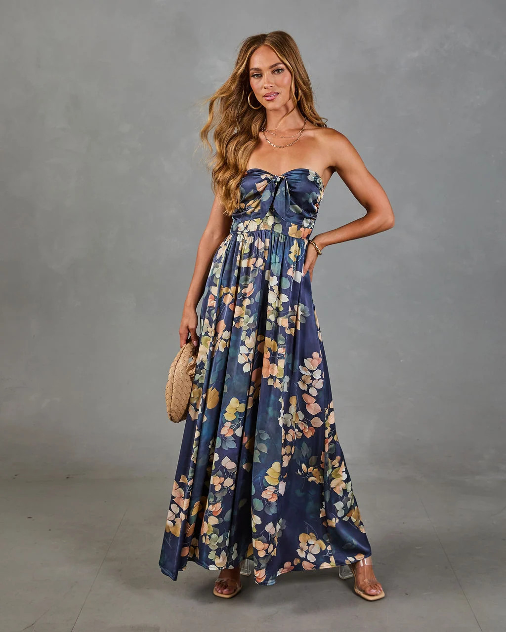 Painted Petals Floral Fitted Waist Jumpsuit | VICI