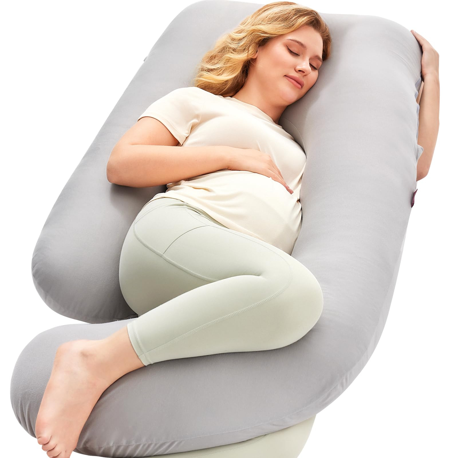 Momcozy Pregnancy Pillows for Sleeping, U Shaped Full Body Pillow for Pregnancy Women with Remova... | Amazon (US)