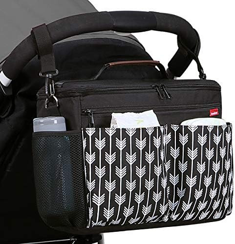 Landuo Baby Stroller Organizer with Insulated Cup Holders Diaper Storage Secure Straps Pockets fo... | Amazon (US)