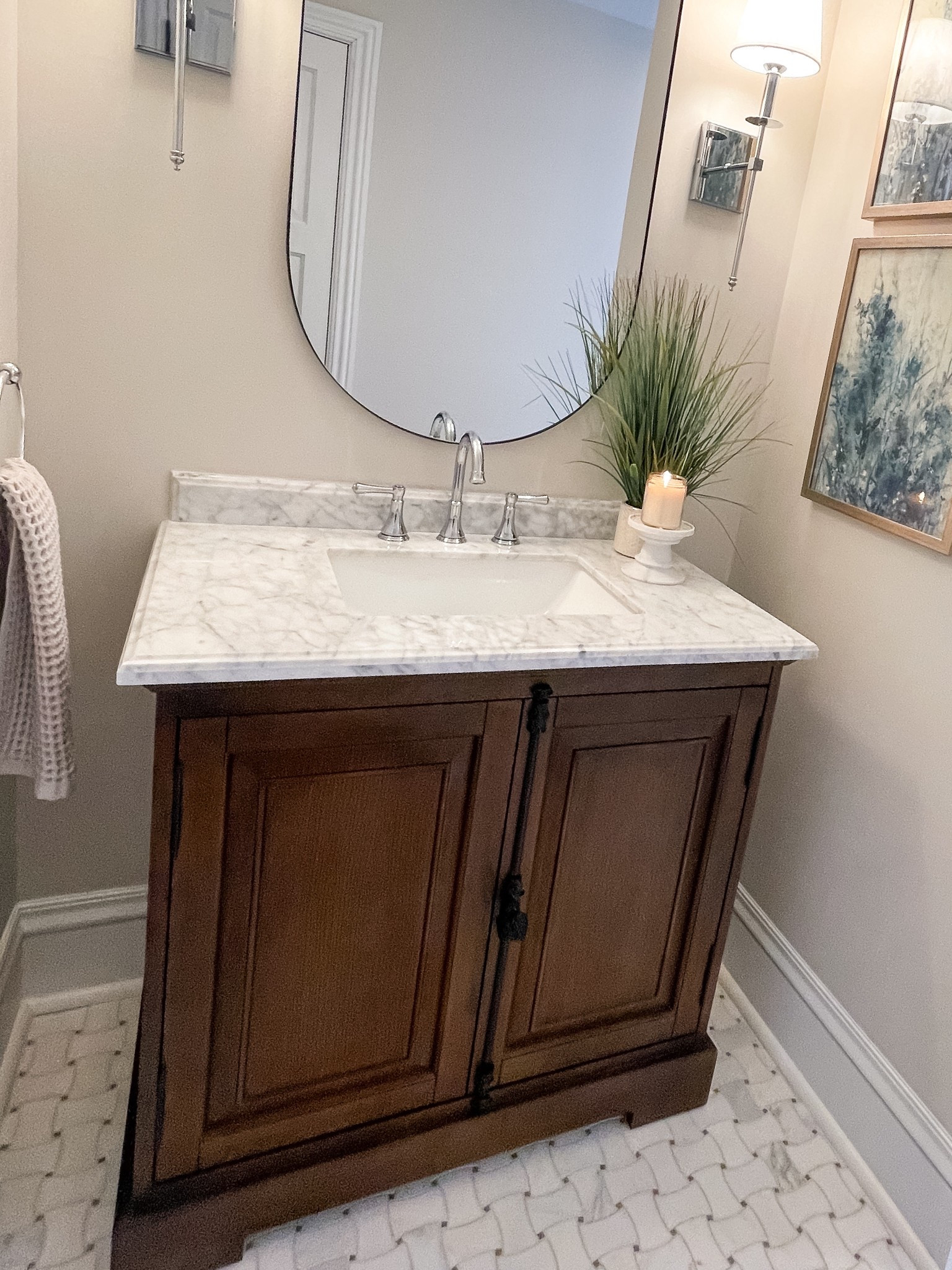 Classic , timeless bathroom vanity on major sale right now . With marble top 

#LTKHome #LTKSaleAlert