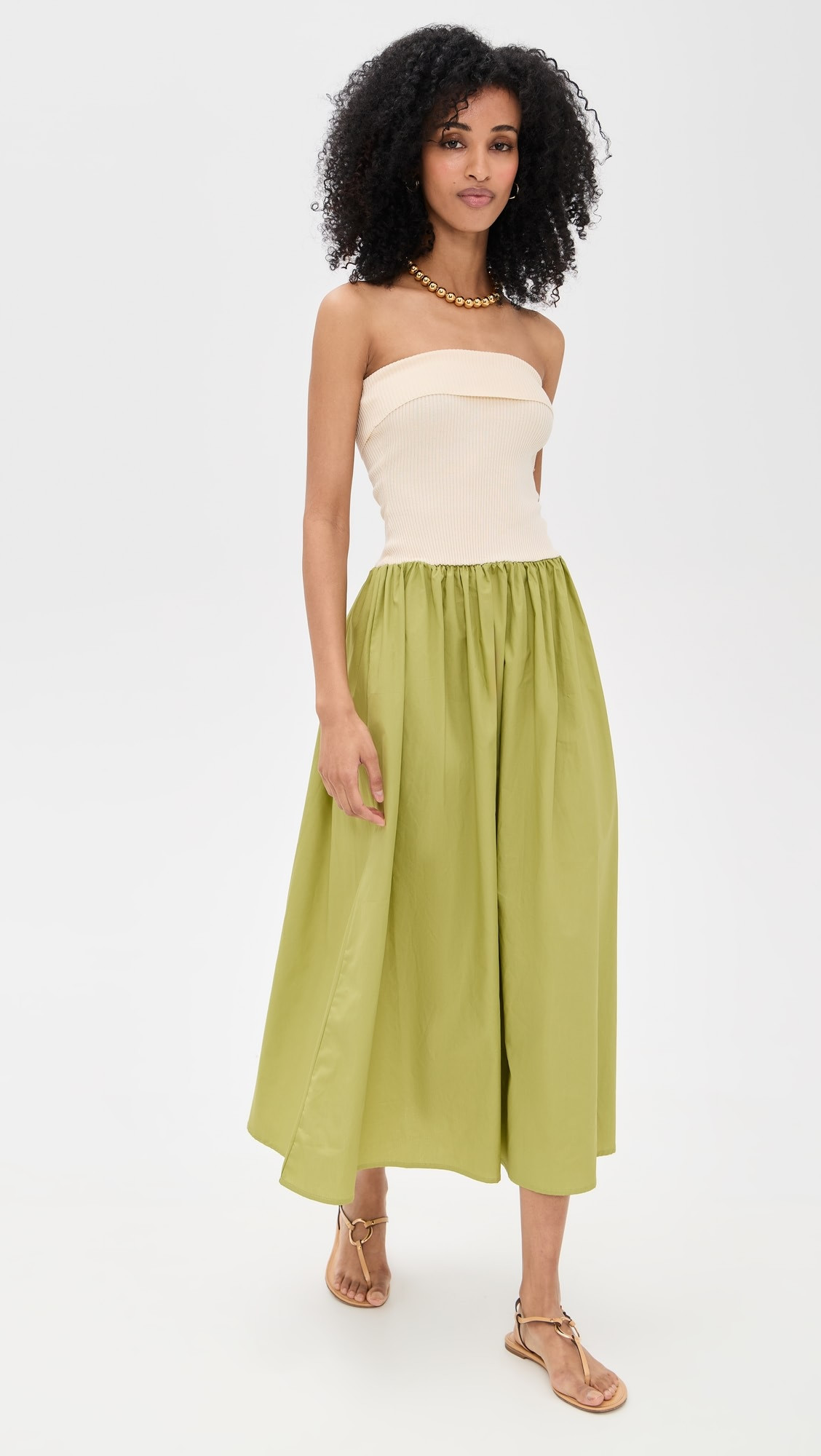 Moon River Strapless Two Tones Midi Dress | Shopbop | Shopbop