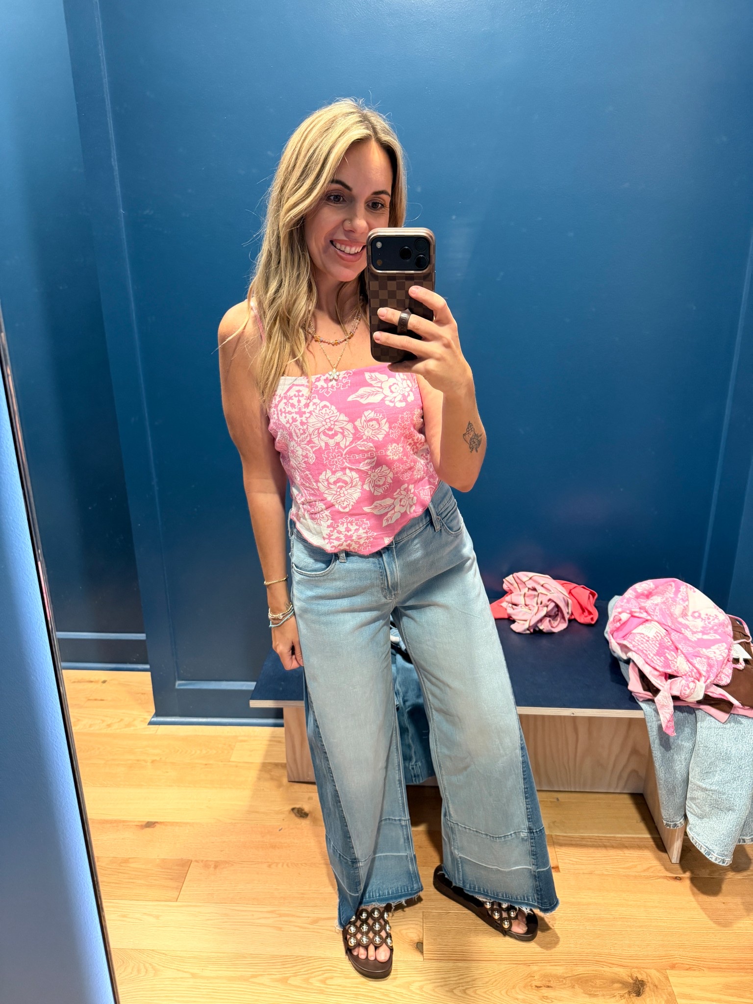 Bandana top was tts but I did size down to a 2 in the jeans because they ran veryyy roomy! 

#LTKootd #LTKFestival