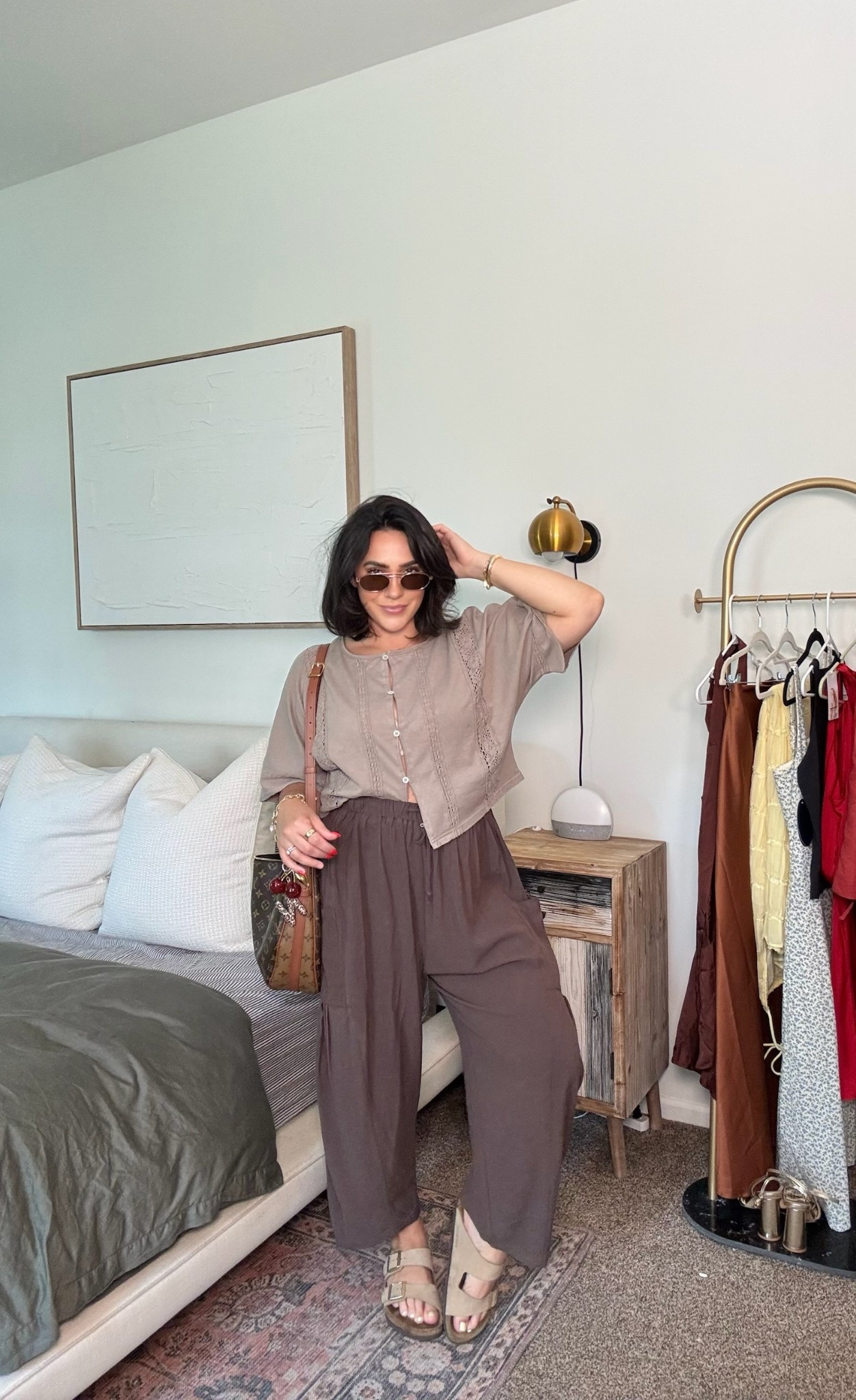 Monochromatic casual spring and summer outfit! Loose and flowy but put together! I'm in love with this look! 
Top M
Bottoms M

Casual summer outfit, running errands outfit, everyday summer outfit, spring outfit inspo, brown pants, lunch date 

#LTKStyleTip #LTKSeasonal #LTKFindsUnder50