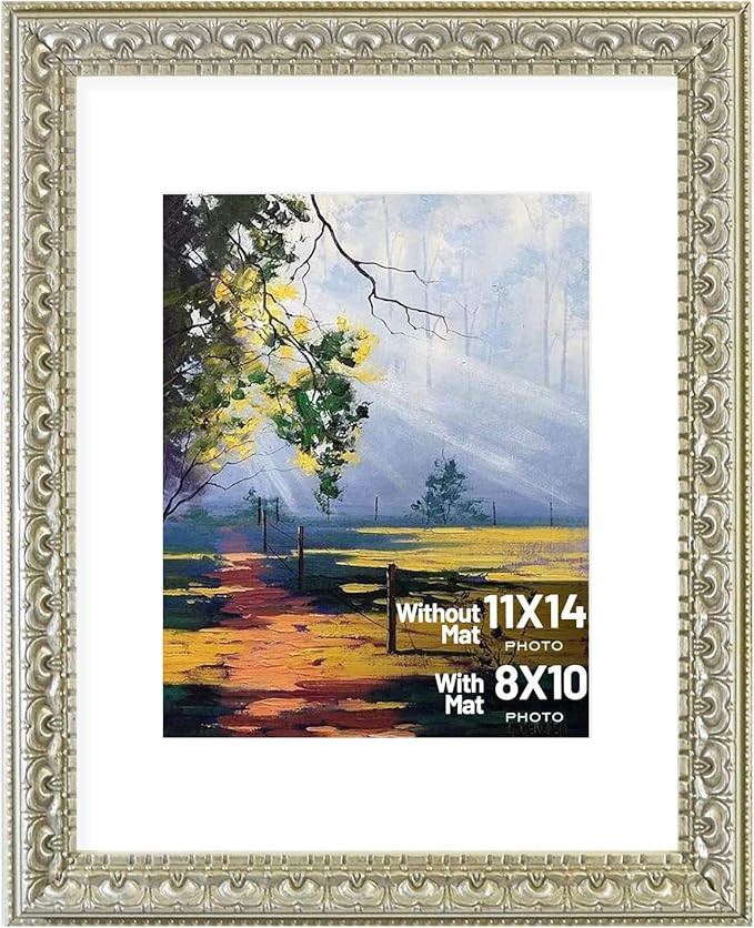 Golden State Art, 11x14 Ornate Finish Photo Frame with White Mat for 8x10 Picture & Real Glass, C... | Amazon (US)