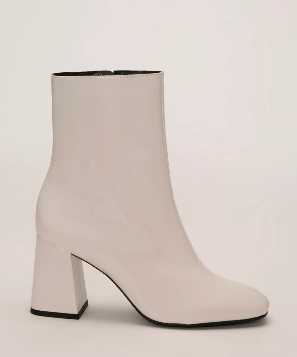 bota salto grosso médio mindset off white | C&A (BR)