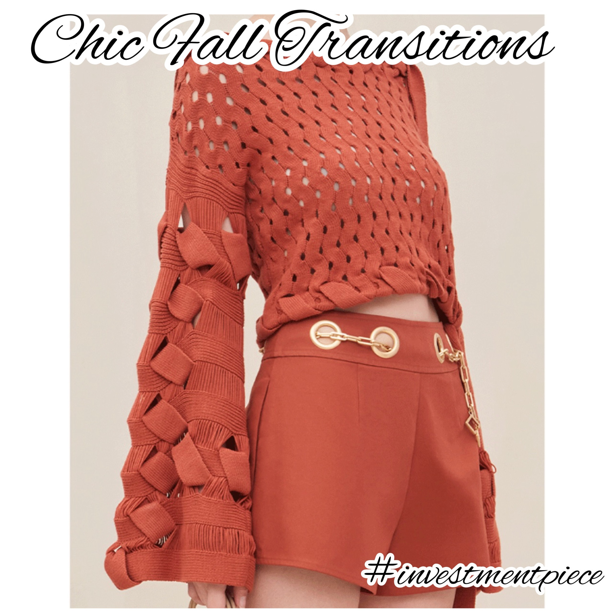 Realistically it’s going to be HOT (where I am) till at least Oct!! 🤦🏼‍♀️ so how I’m doing fall (or the transition) is cool fall shades (A la terra cotta) in summer cuts ( A la shorts and cut out knits!) @cultgaia #investmentpiece 

#LTKSeasonal #LTKstyletip #LTKFind