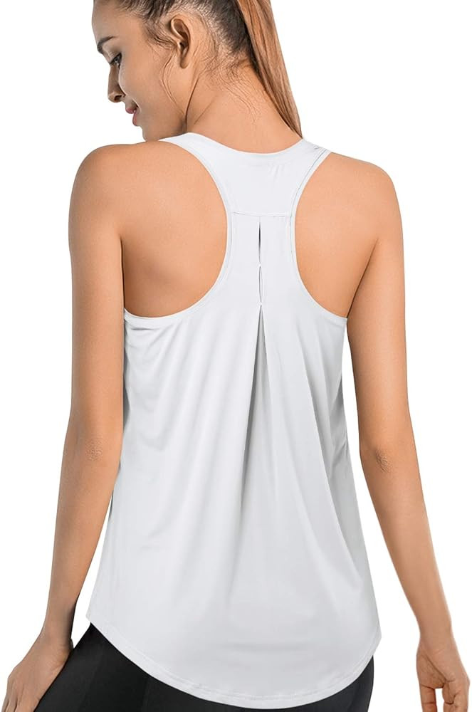 Promover Workout Tank Top for Women Lightweight Pleated Loose Fit Gym Clothes Yoga Tops Sleeveles... | Amazon (US)