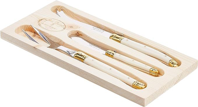 Jean Dubost 3-Piece Cheese Knives Set in Box, Ivory | Amazon (US)