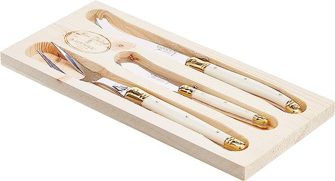 Jean Dubost 3-Piece Cheese Knives Set in Box, Ivory | Amazon (US)