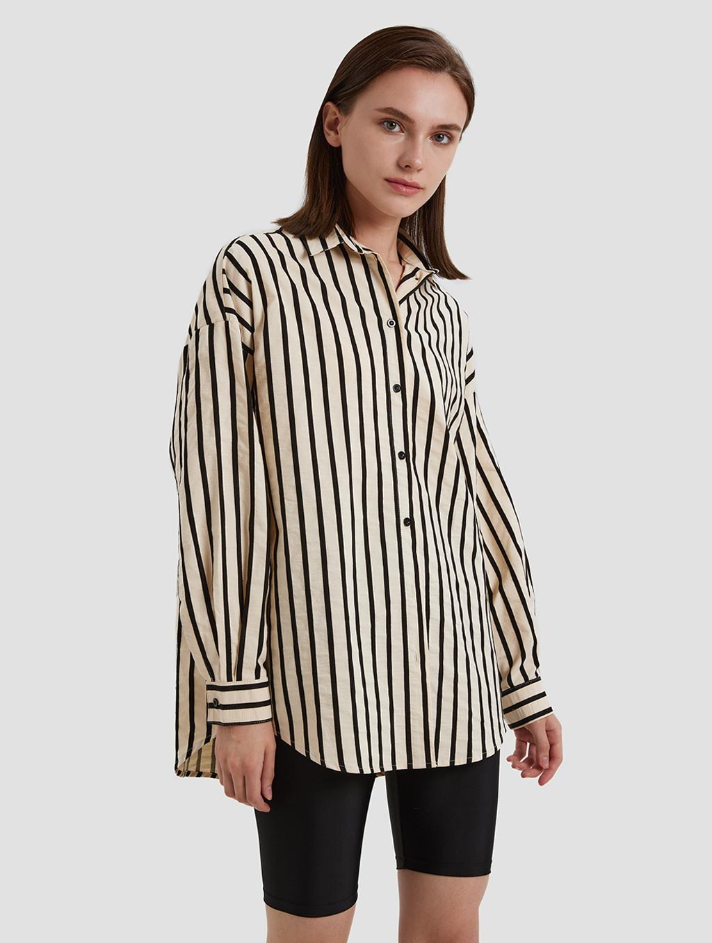 Oversized Striped Shirt | Lattelierstore