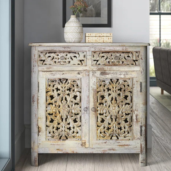 Elayna 36'' Tall Solid Wood 2 - Door Accent Cabinet | Wayfair North America