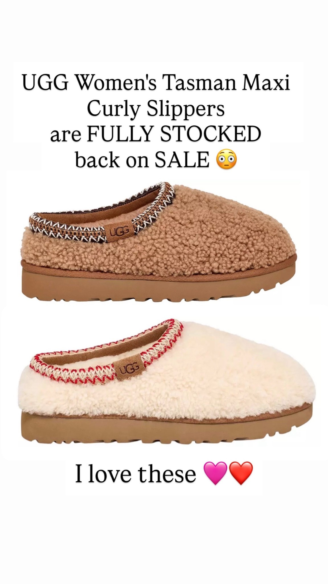These UGG Tasman slippers are still on SALE ❤️💜🩷

#LTKSaleAlert #LTKFindsUnder100