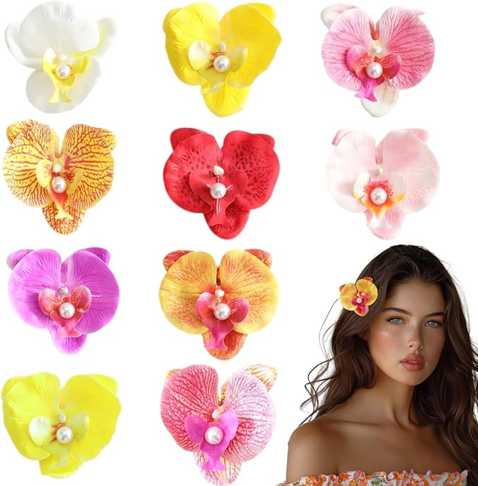 10PCS Flower Hair Clips for Women, Colorful Orchid Hair Clip Summer Artificial Flowers Hair Clips... | Amazon (CA)