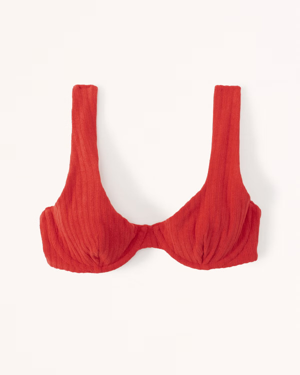 Terry Wide Strap Underwire Bikini Top | Abercrombie & Fitch (US)