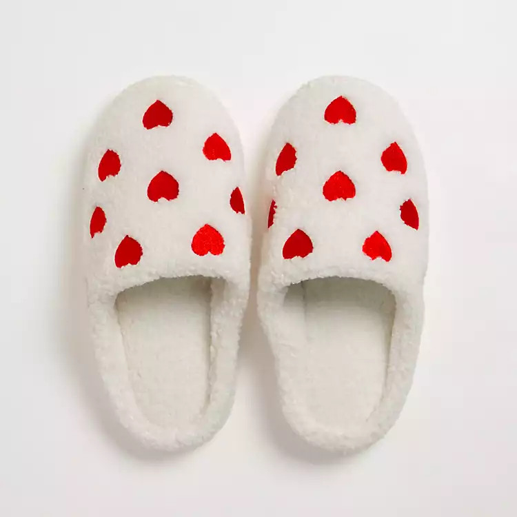 Small Heart Embroidered Slippers | Kirklands