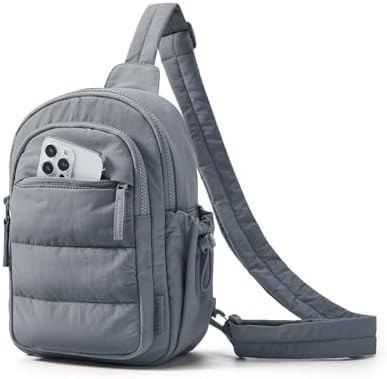 BAGSMART Small Sling Bag for Women, Puffer Crossbody Bag Purses Hobo Handbag Fanny Packs for Trav... | Amazon (US)