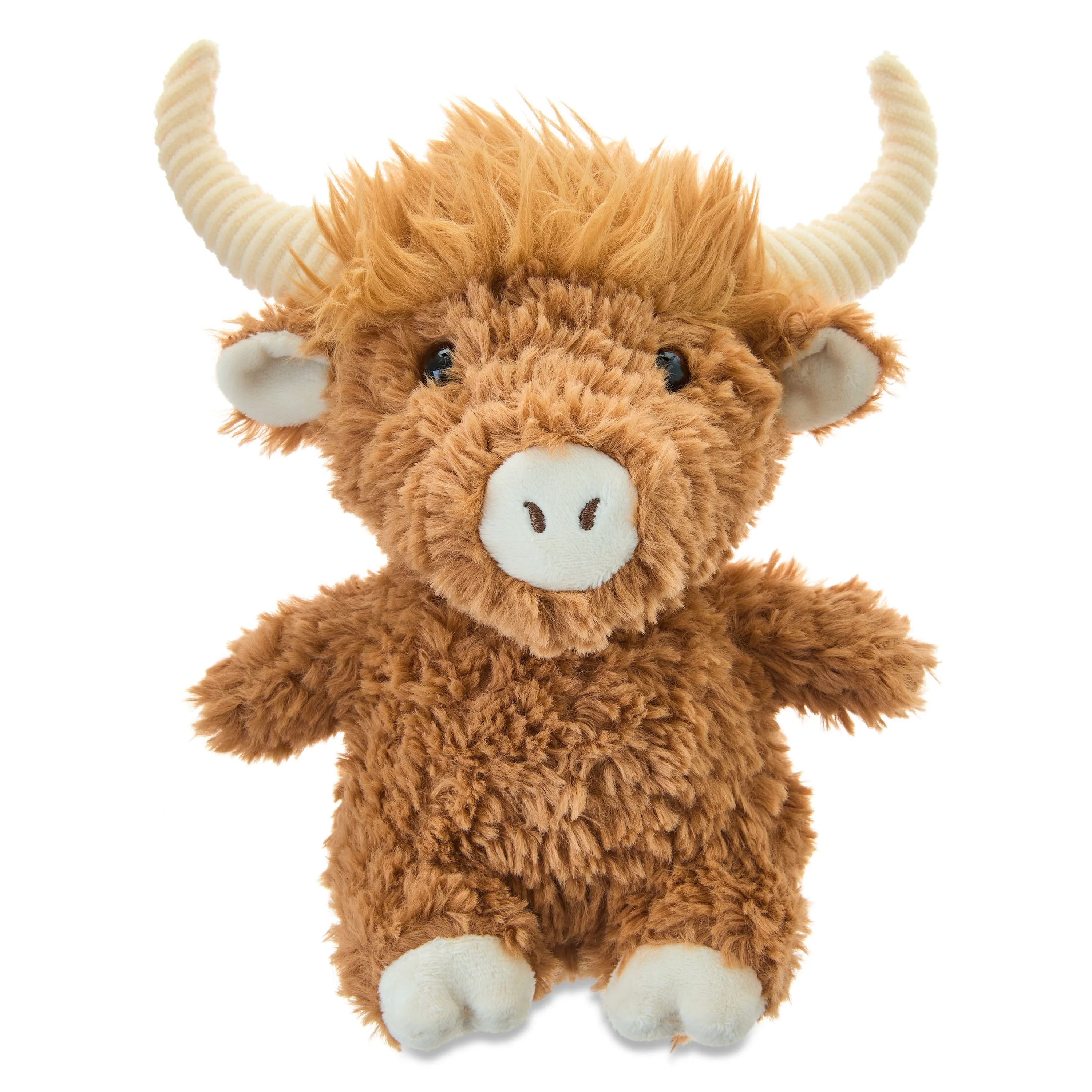 Small Shaggy Bull Plush, Brown, 10", Easter by Way To Celebrate | Walmart (US)