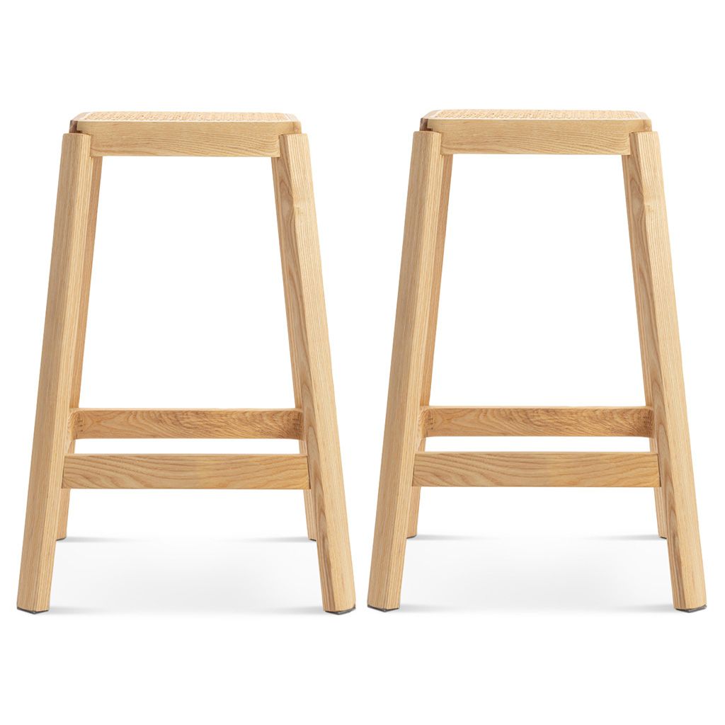 Set of Two Pierre Jeanneret Counter Stool Natural Ash | Eternity Modern