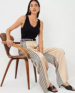 The Pleated Wide Leg Pant in Satin | Ann Taylor (US)