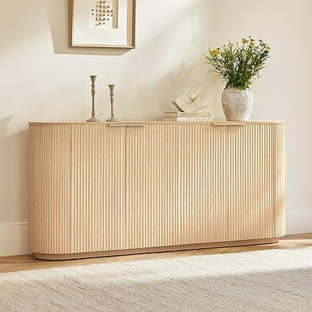CHITA 70" Sideboard Buffet Cabinet with Storage, Fluted Cabinet with Doors and Adjustable Shelves... | Amazon (US)