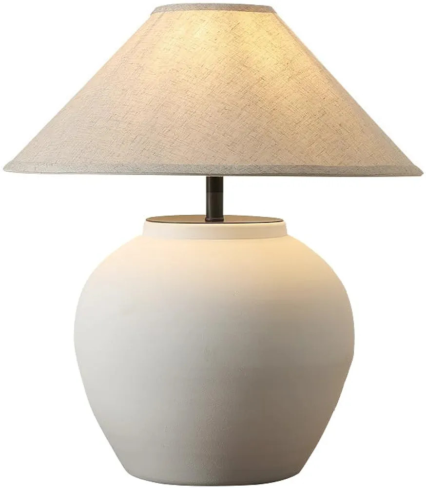 Farmhouse Table Lamps Black 18.8" Tall Ceramic Table Lamp Rustic Southwestern Clay Pot Ceramic La... | Amazon (US)