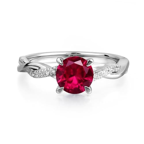 LUO Sterling Silver Infinity Ruby Ring Size 6 | Amazon (US)