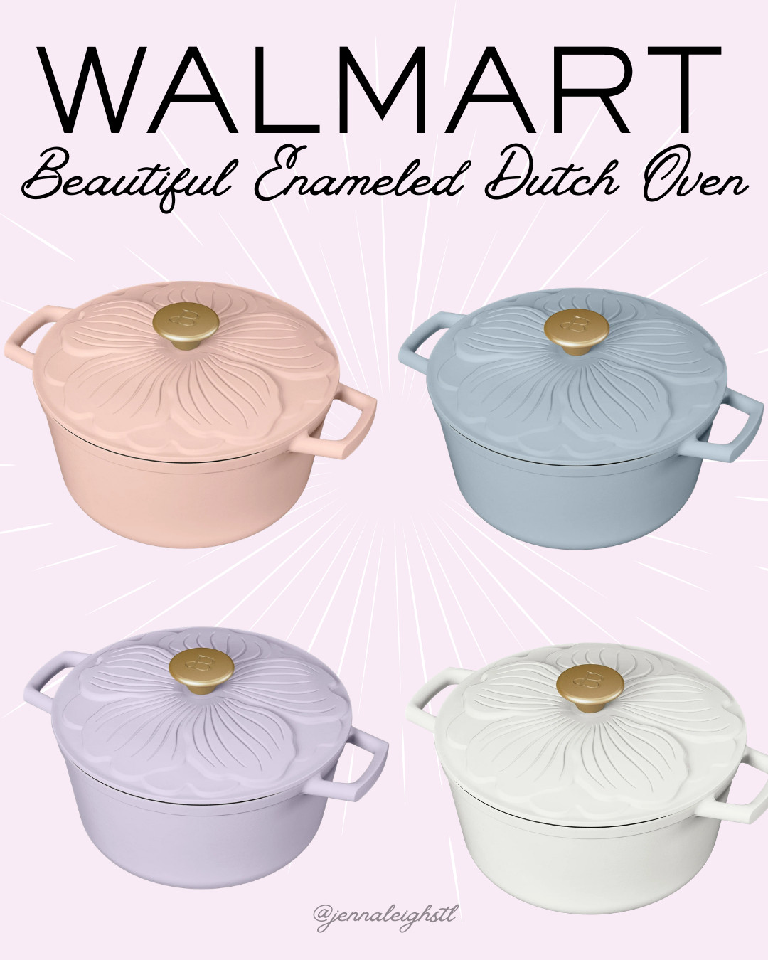 Spring hosting just got an upgrade. This Beautiful 4 qt enameled cast iron Dutch oven from Walmart has the sweetest petal lid. 

 #LTKfoodie #LTKSeasonal #LTKHome