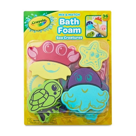 Crayola Mix & Match Bath Foam Sea Creatures EVA 36 Pieces | Walmart (US)