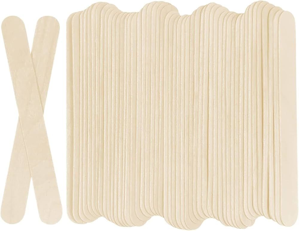 100Pcs Jumbo Wooden Craft Sticks Popsicle Stick 6” Long x 3/4”Wide Treat Ice Pop for DIY Craf... | Amazon (US)