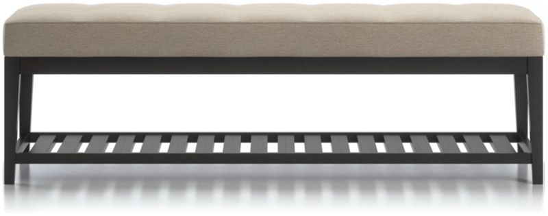 Nash Large Tufted Bench with Slats | Crate and Barrel | Crate & Barrel