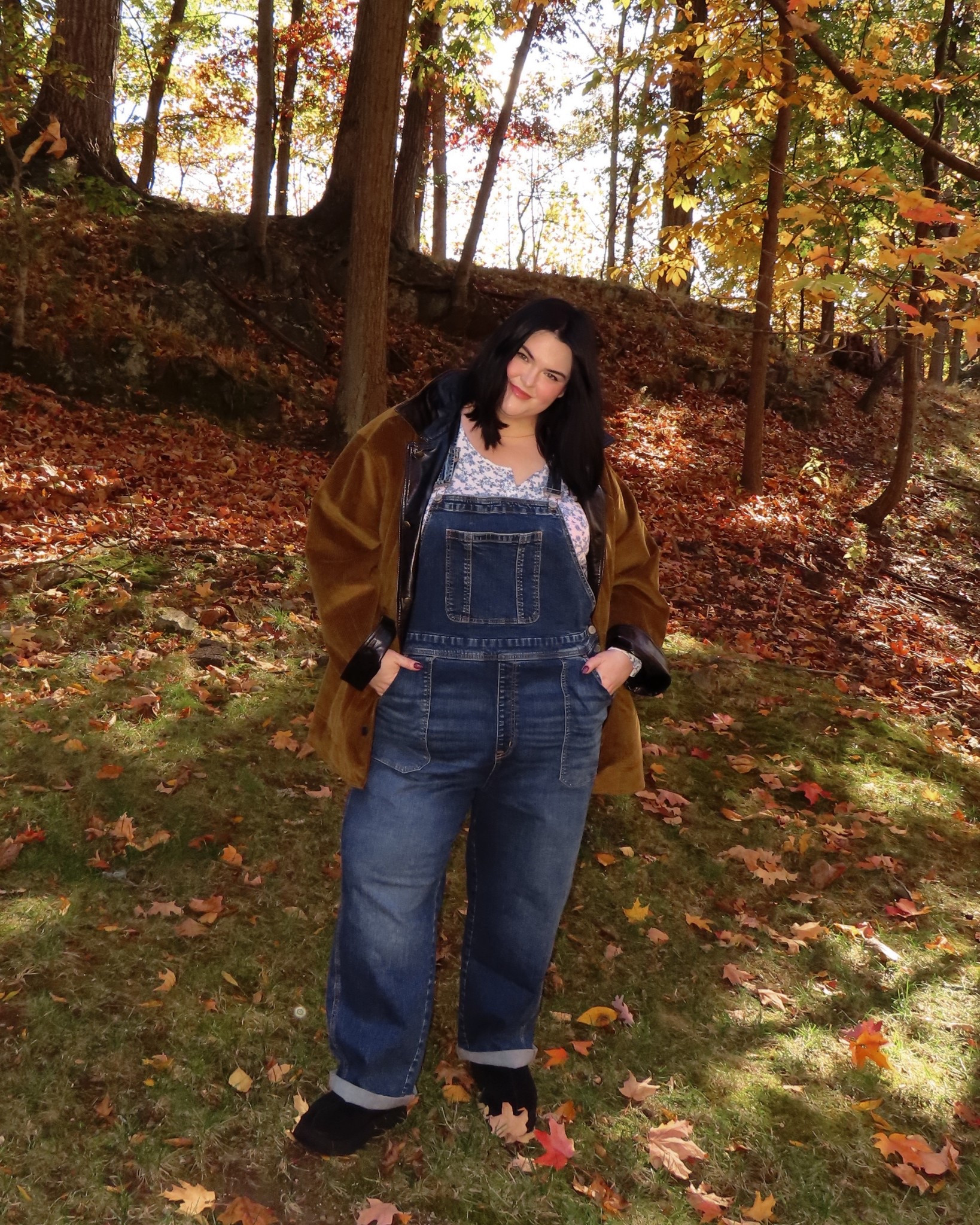 Fall outfit! Wearing size 22 overalls and 1X top. 2X in the jacket  

#LTKSaleAlert #LTKPlusSize #LTKFindsUnder50