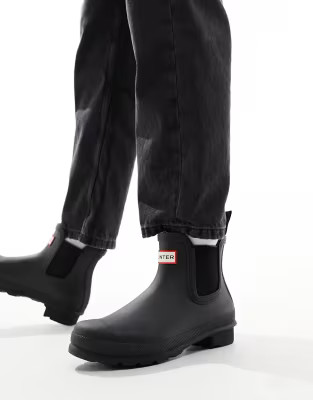 Hunter original chelsea wellington boots in matte black | ASOS (Global)