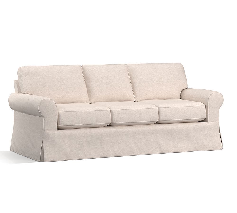 Buchanan Roll Arm Slipcovered Sofa 87"", Polyester Wrapped Cushions, Performance Everydaylinen(TM) b | Pottery Barn (US)