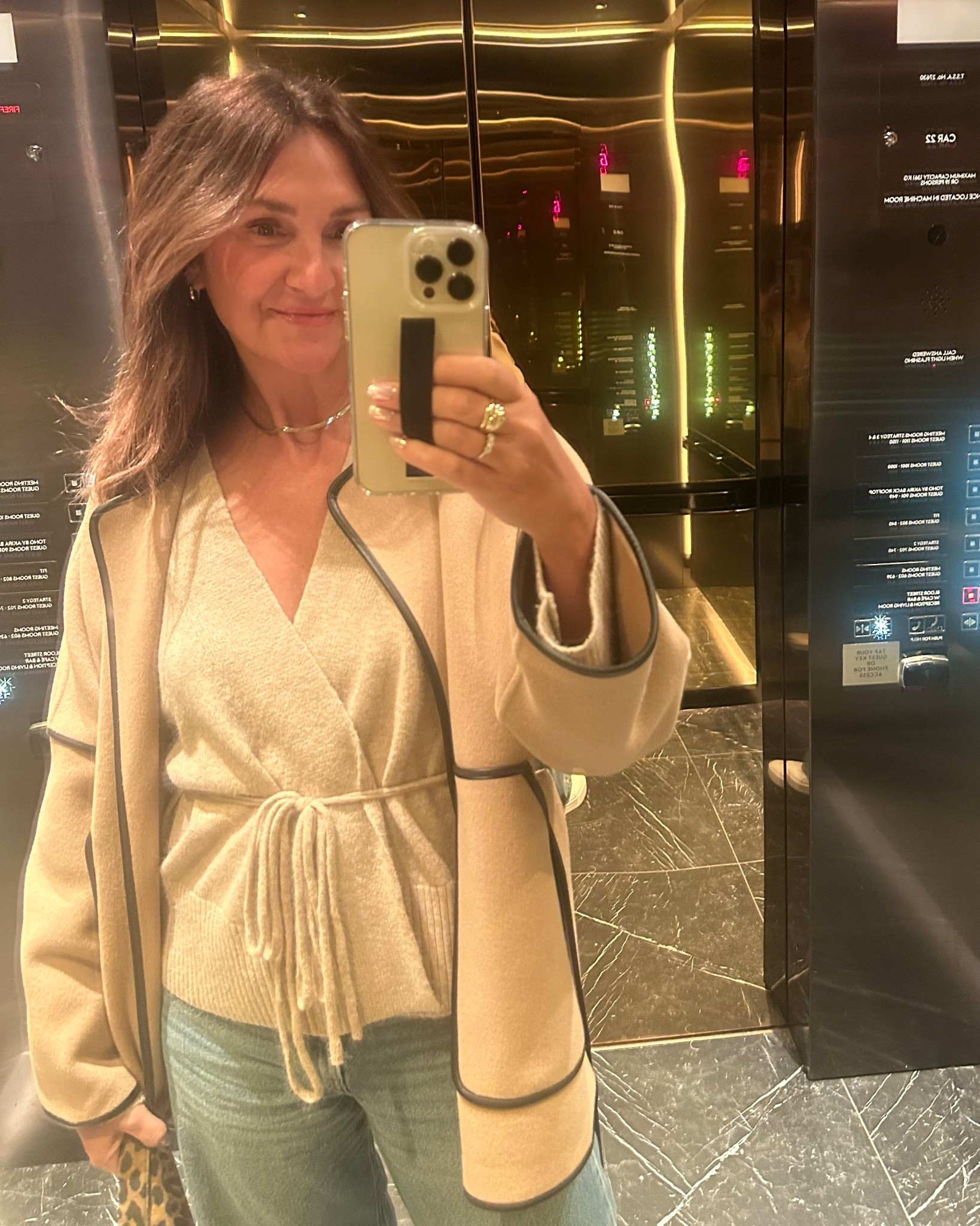 Casual dinner fit! This cardigan is so soft and doubles as a top! Cole’s with its own belt or you can swap out for a different belt to change the look.
I’m 5’ 7” size 4ish and I sized up to M for a roomy fit, wearing my usual S in this gorgeous wool and cashmere jacket with leather trim (comes with a matching scarf)
Also linked my fave Amazon necklace, earrings and ring stack!


#LTKTravel #LTKootd #LTKOver40