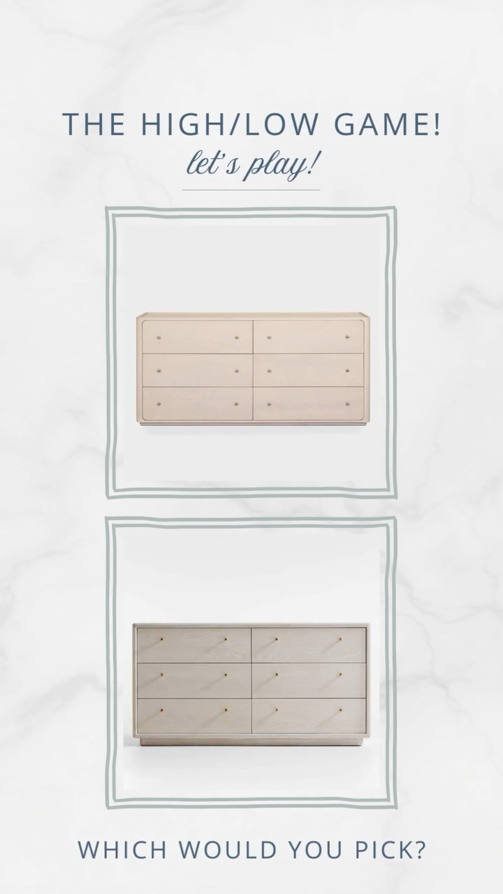I was recently sourcing a dresser for a client and came across these two very similar white-washed ones at very different price points so I thought it would be fun to play a little game of high versus low! Which one would you choose? ￼

#LTKHome