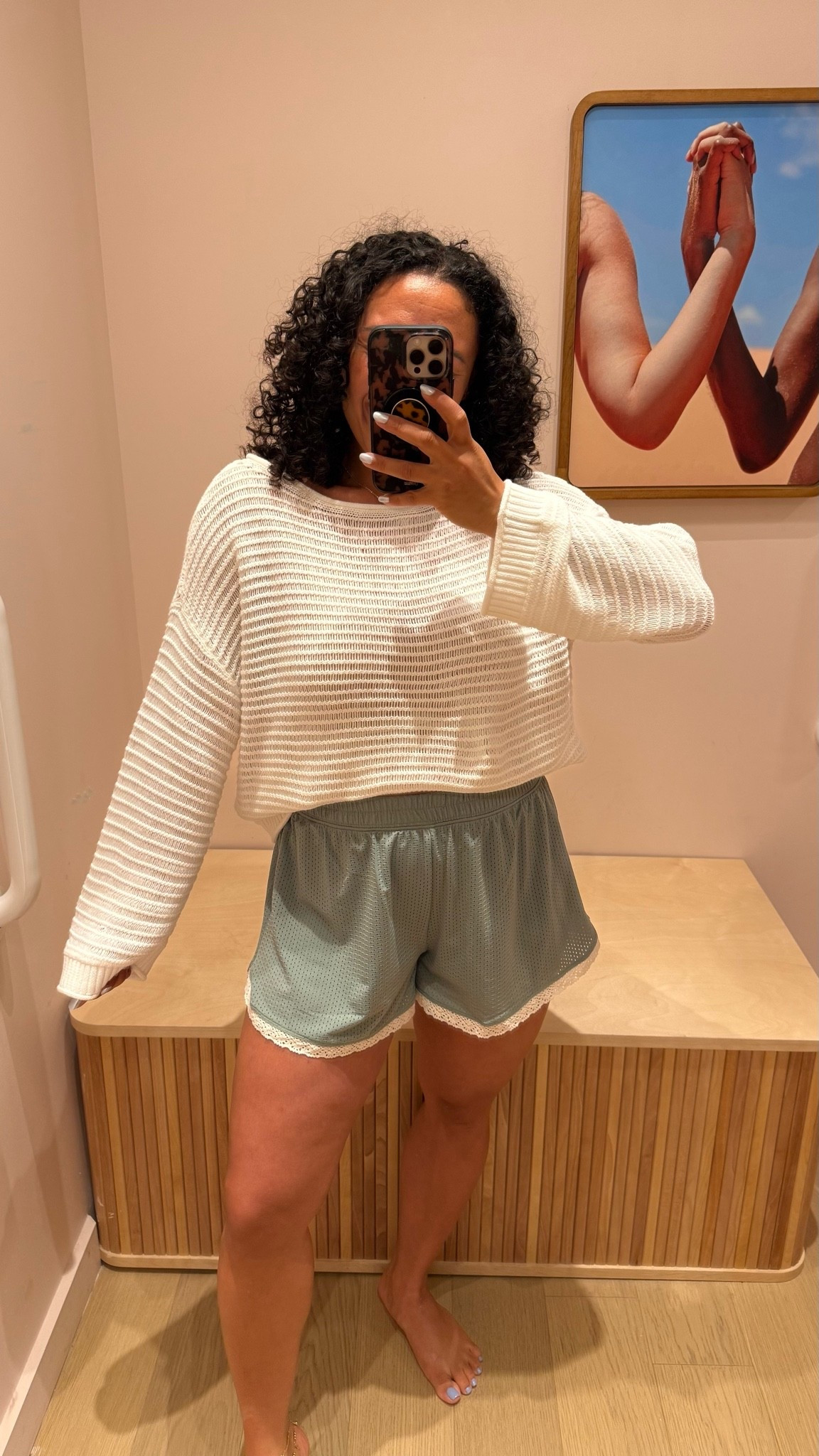 Aerie crochet top and jersey shorts with built in biker shorts medium in both! #aerie #aeriereal @Aerie

#LTKootd #LTKgrwm #LTKSaleAlert