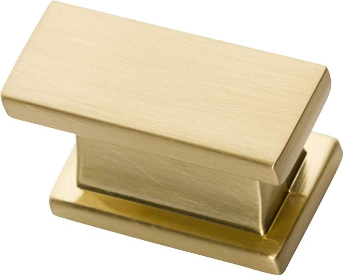 Southern Hills Satin Brass Cabinet Knobs - Rectangle - Pack of 5 - Brushed Brass Kitchen Cabinet ... | Amazon (CA)