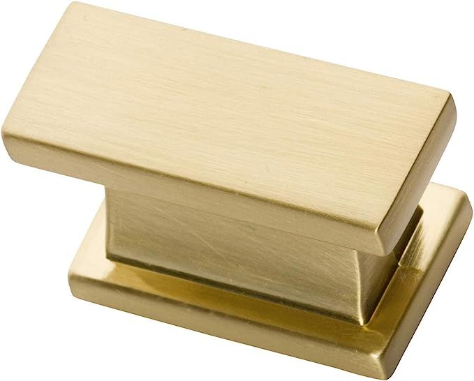 Southern Hills Satin Brass Cabinet Knobs - Rectangle - Pack of 5 - Brushed Brass Kitchen Cabinet ... | Amazon (CA)