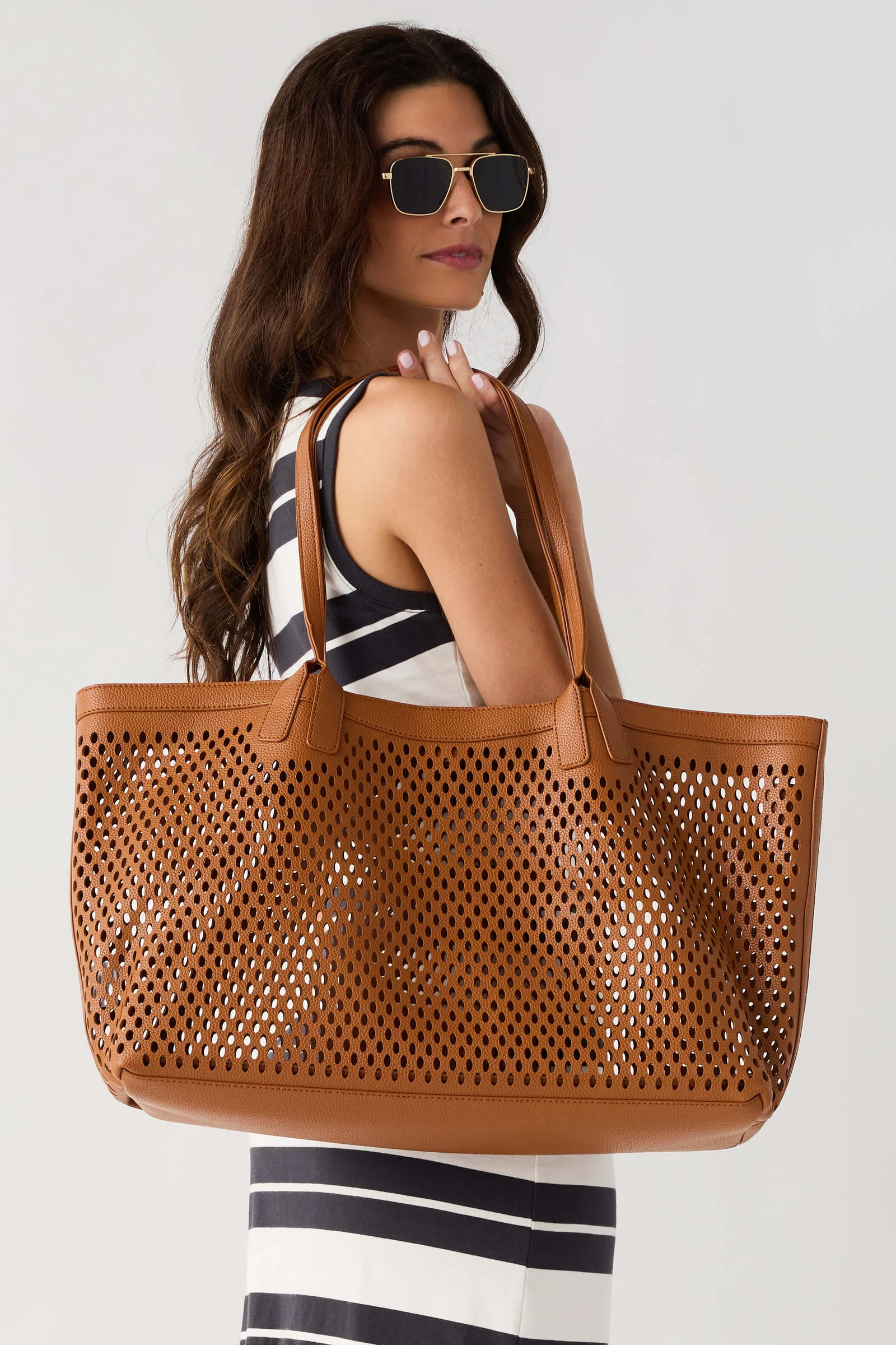 Street Level Madison Perforated Tote | Social Threads