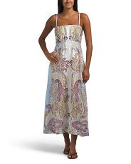Linen Blend Paisley Maxi Dress | TJ Maxx