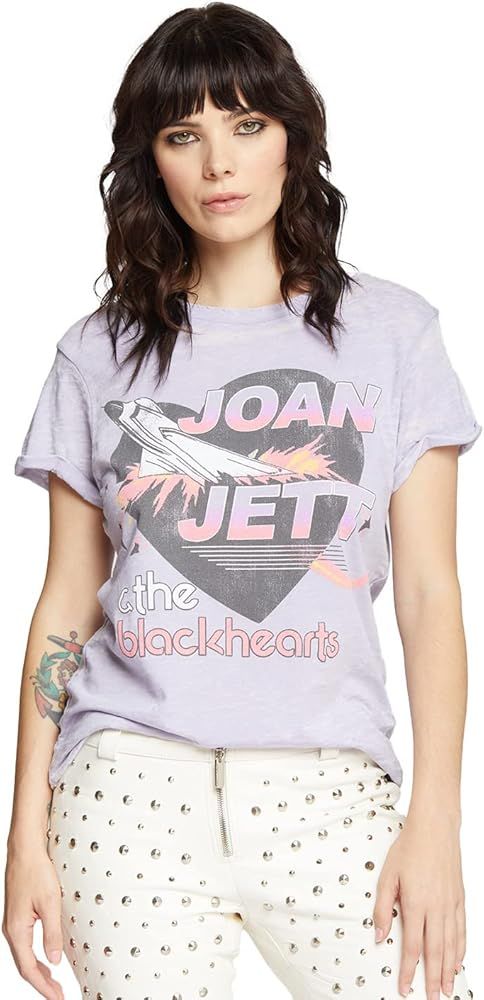 RECYCLED KARMA Women Joan Jett & The Blackhearts Rocket Tee Powder Blue | Amazon (US)