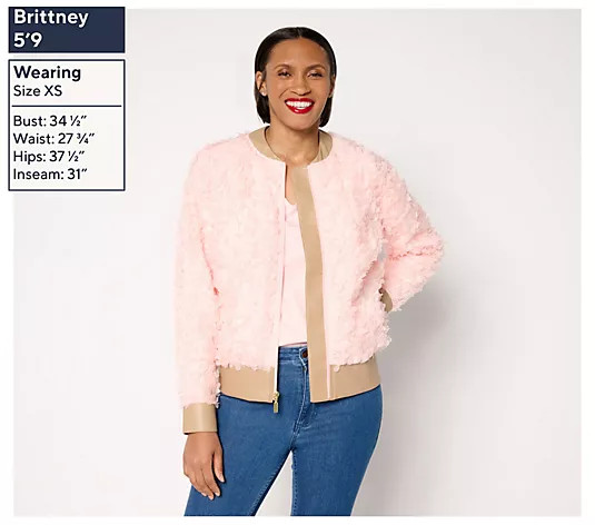Make Your Selection: Mally Roncal Rosebud Textured Bomber Jacket | QVC