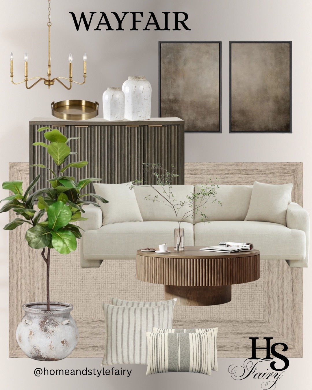 Bring a touch of modern glam to your home with all these @Wayfair finds!
You won't believe these prices! Everything is on sale during the Wayfair sale event!
Sofa, sideboard, coffee table, throw pillows, vintage pots, faux tree, wall art, tray, vase, rug, chandelier
#WayfairCreator #WayfairCanada #organicmodern #curated #homefinds #furniturefinds #CuratedHome
#VintageInspired
#ModernFarmhouse
#FoundAndCurated
#InteriorStyling
#StudioMcGeeVibes
#DesignerLookForLess