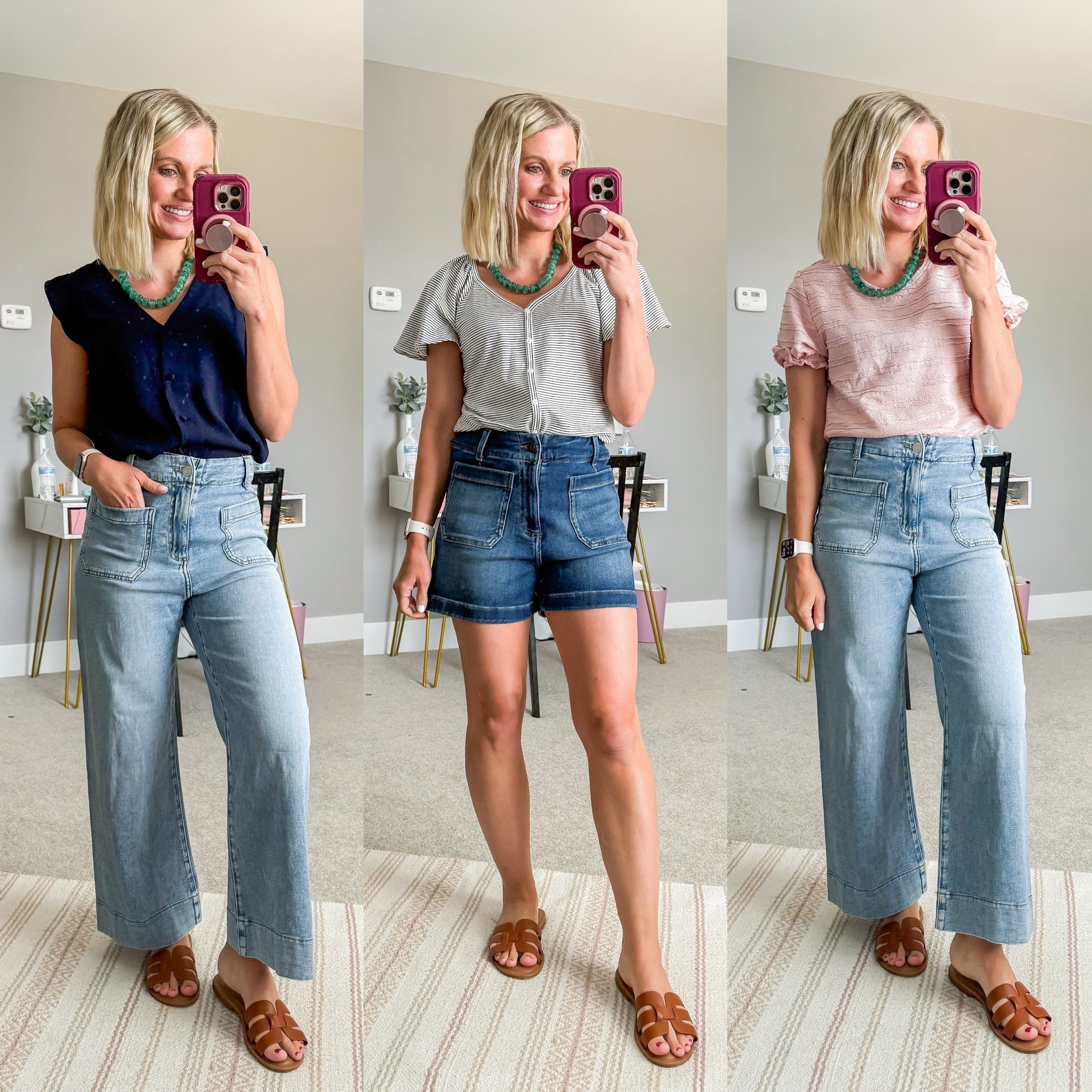 I’m loving these @kohls finds! #ad
Navy top- xs
Striped top- small
Pink top- small
Pants and shorts- 2

#LTKootd #LTKPetite #LTKOver40