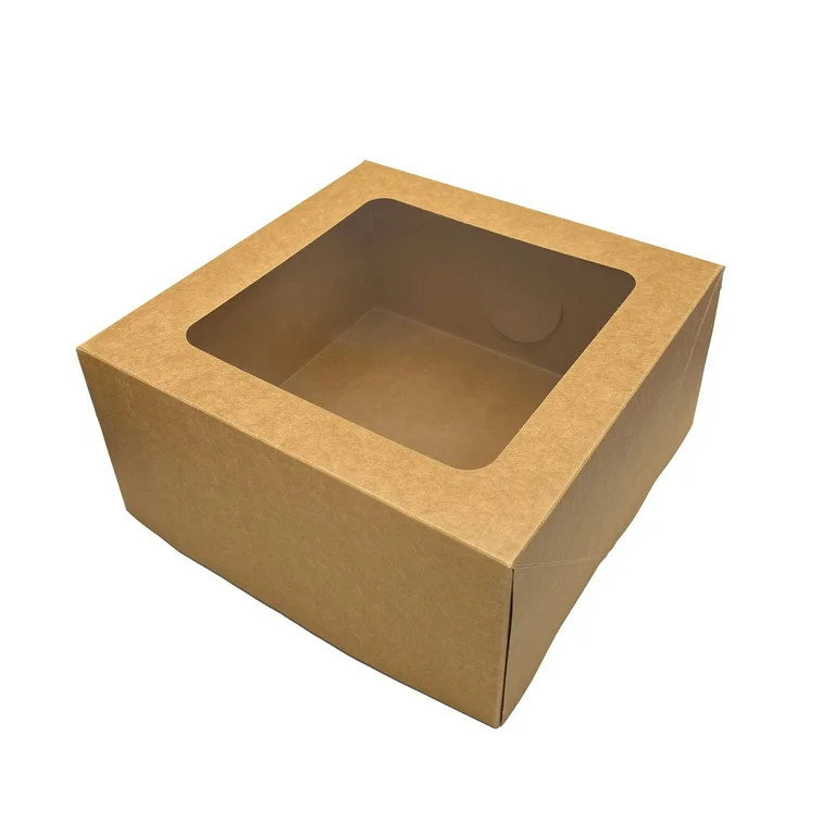 8" x 8" x 4" Kraft Cake Box with Window, by Way To Celebrate - Walmart.com | Walmart (US)