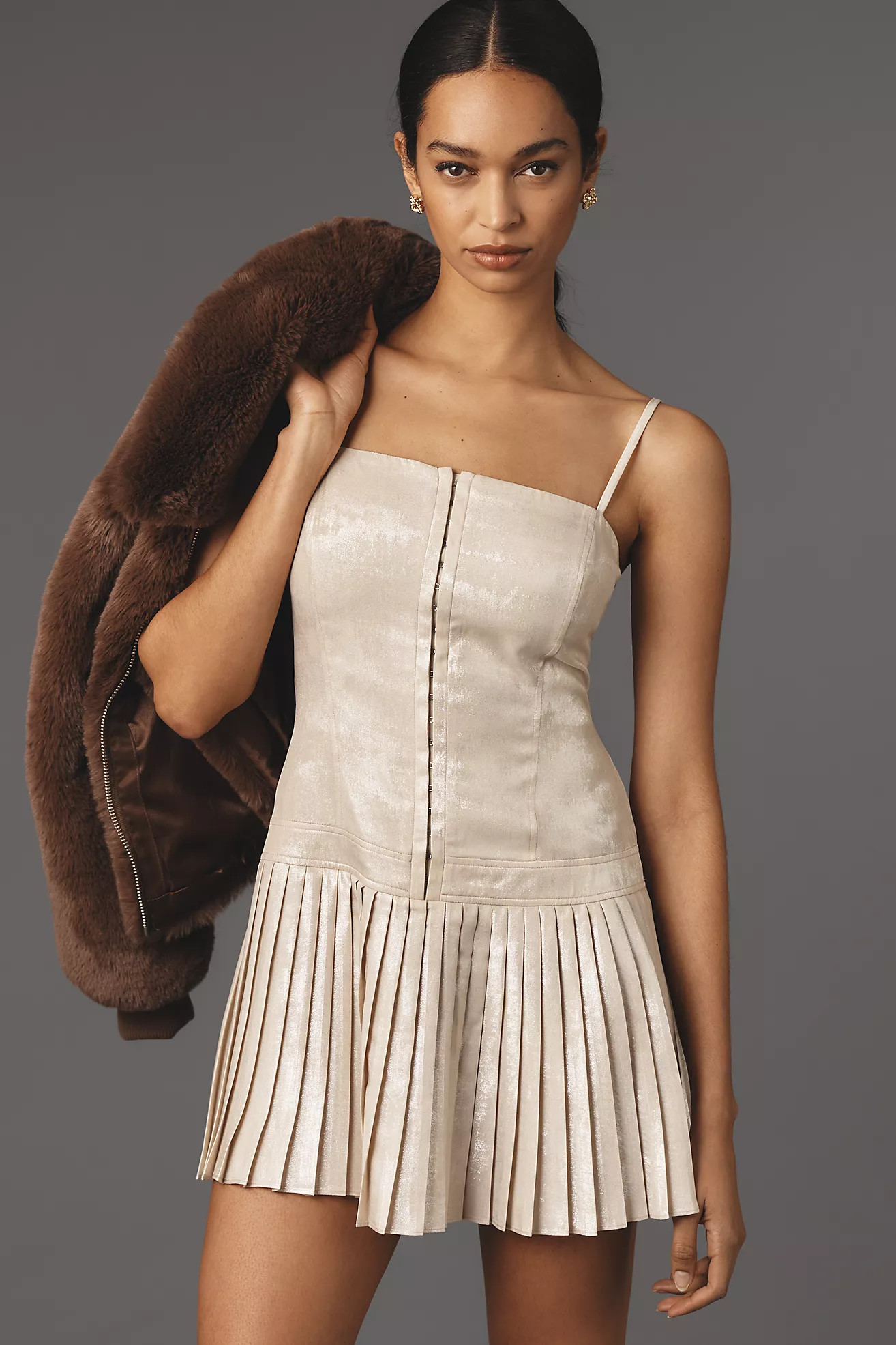 Mare Mare Sleeveless Drop-Waist Pleated Mini Dress | Anthropologie (US)