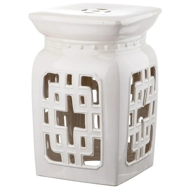 Safavieh Beijing Filigree Indoor/Outdoor Garden Patio Stool, Cream - Walmart.com | Walmart (US)