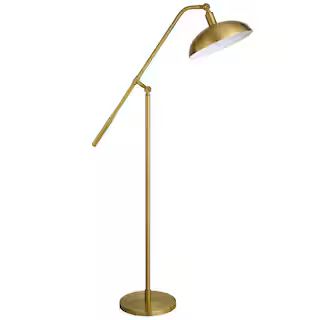 Meyer&Cross Devon 62 in. Brass Floor Lamp with Metal Shade FL1194 - The Home Depot | The Home Depot