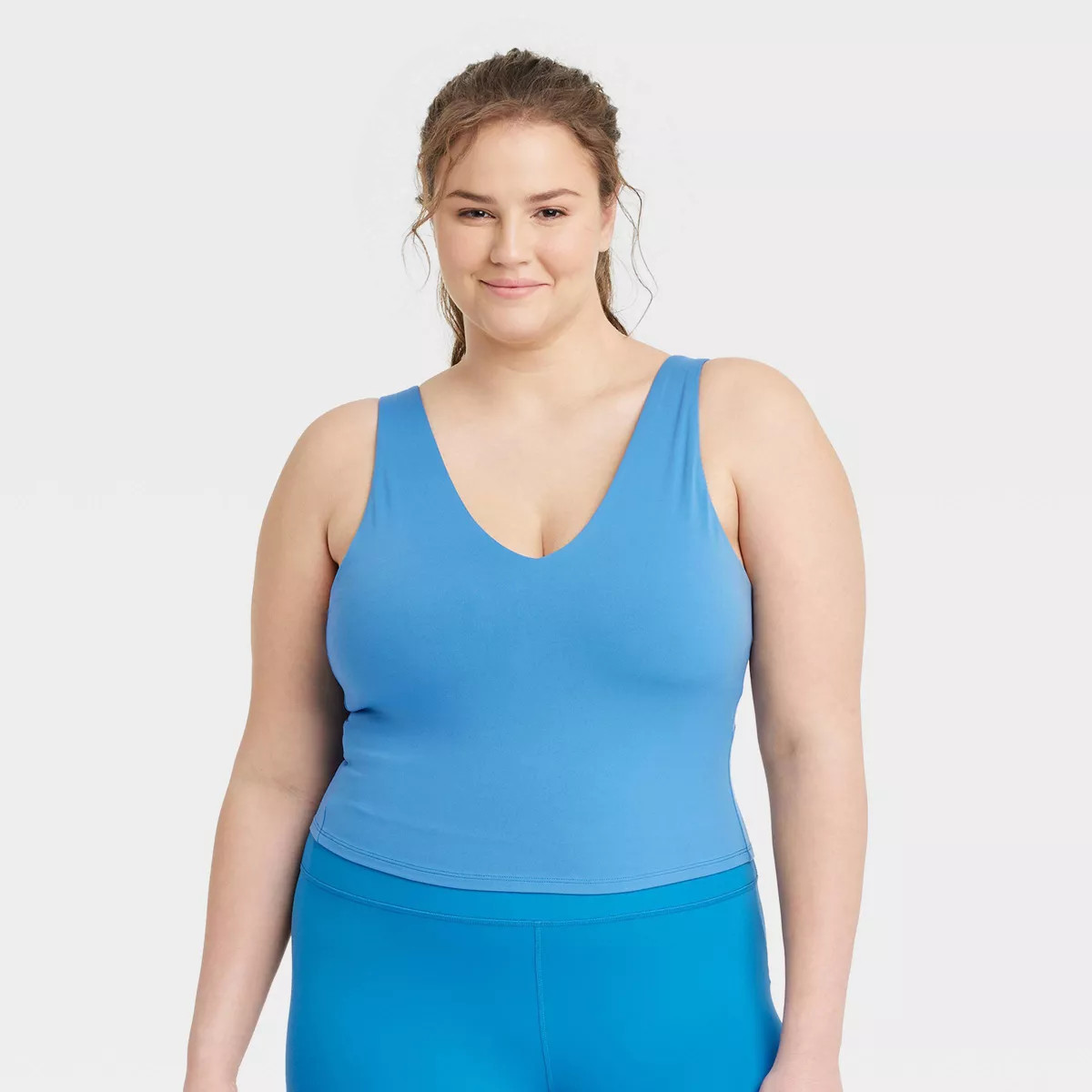 Women's Light Support V-Neck Cropped Sports Bra - All in Motion™ | Target